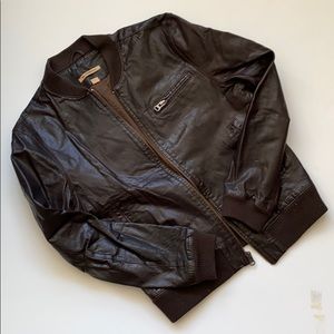 John Varvatos leather bomber jacket